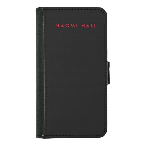 Simple Plain Elegant Black Red Minimalist Samsung Galaxy S5 Wallet Case