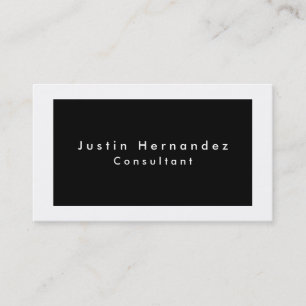 Simple Plain Elegant Black White Minimalist Business Card