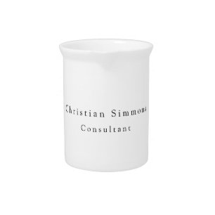 Simple Plain Elegant Black White Minimalist Modern Beverage Pitcher