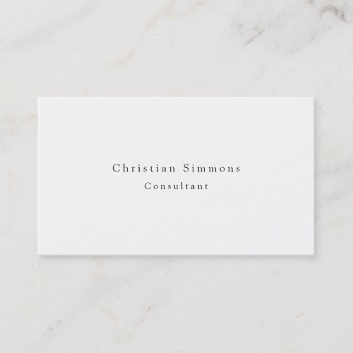 Simple Plain Elegant Black White Minimalist Modern Business Card