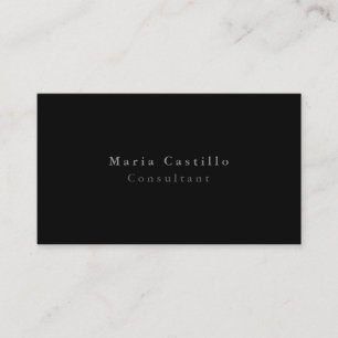 Simple Plain Elegant Black White Minimalist Modern Business Card