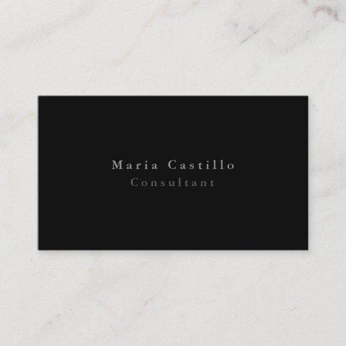 Simple Plain Elegant Black White Minimalist Modern Business Card