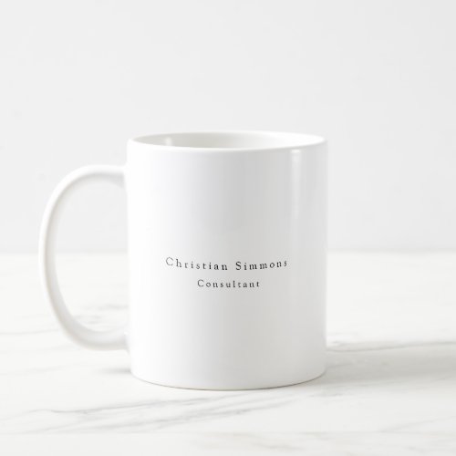 Simple Plain Elegant Black White Minimalist Modern Coffee Mug