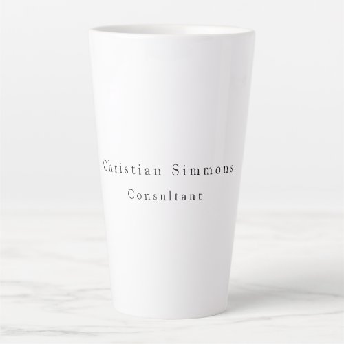 Simple Plain Elegant Black White Minimalist Modern Latte Mug