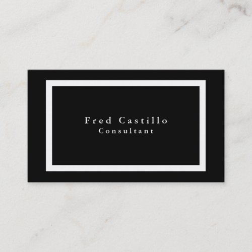 Simple Plain Elegant Black White Modern Business Card