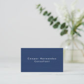 Simple Plain Elegant Blue Minimalist Professional Business Card (Standing Front)