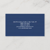 Simple Plain Elegant Blue Minimalist Professional Business Card (Back)
