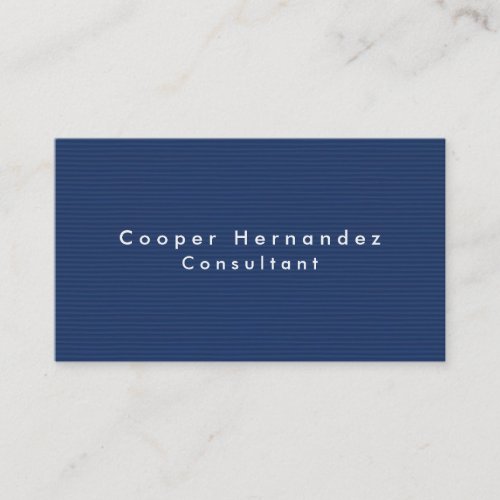 Simple Plain Elegant Blue Minimalist Professional Business Card