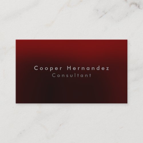 Simple Plain Elegant Brownish Red Minimalist Business Card