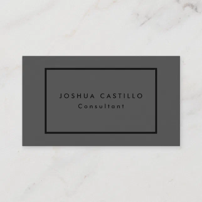Simple Plain Elegant Gray Black Modern Business Card | Zazzle