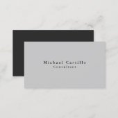 Simple Plain Elegant Gray Modern Business Card (Front/Back)