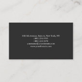 Simple Plain Elegant Gray Modern Business Card (Back)