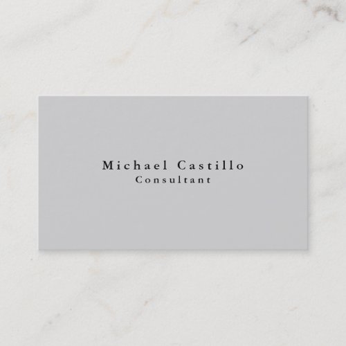Simple Plain Elegant Gray Modern Business Card