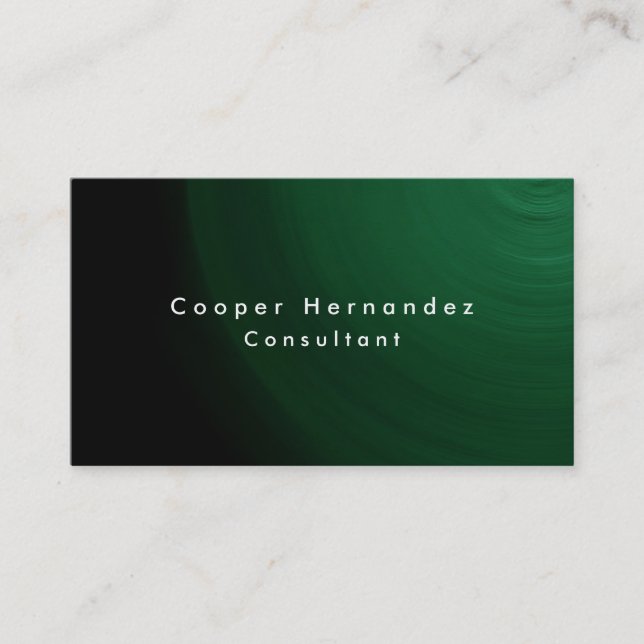 Simple Plain Elegant Green Minimalist Professional Business Card (Front)