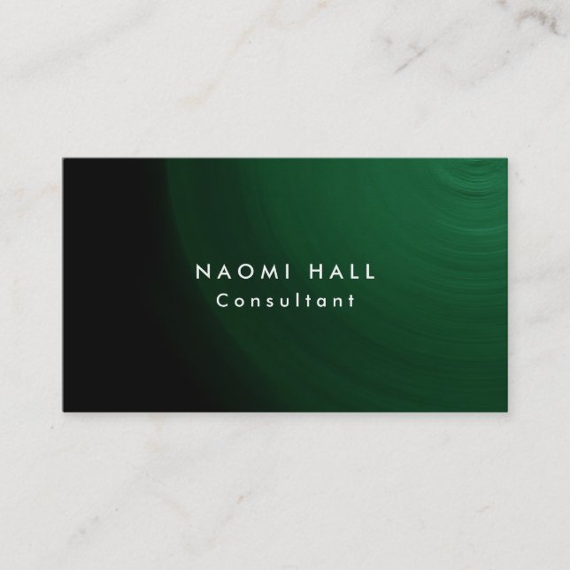 Simple Plain Elegant Green Professional Minimalist Business Card (Front)
