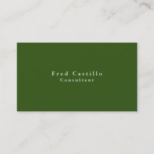 Simple Plain Elegant Green White Modern Business Card