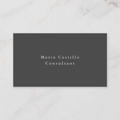 Simple Plain Elegant Grey Minimalist Modern Business Card