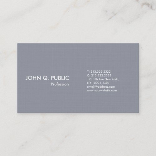 Simple Plain Elegant Grey Modern Professional Business Card
