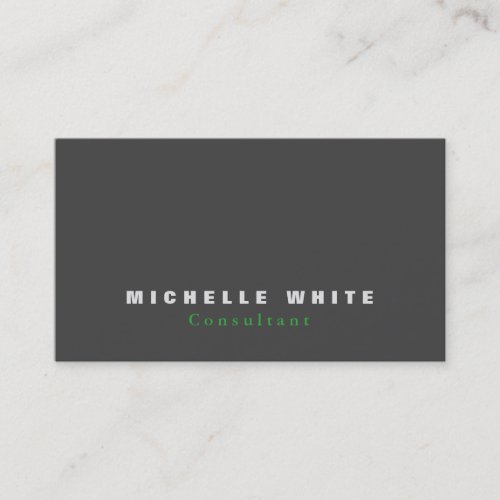 Simple Plain Elegant Grey Professional Modern Business Card