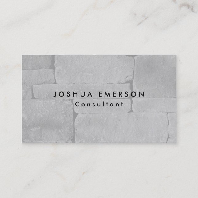 Simple Plain Elegant Grey Wall Modern Business Card (Front)