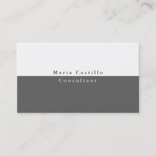 Simple Plain Elegant Grey White Minimalist Modern Business Card