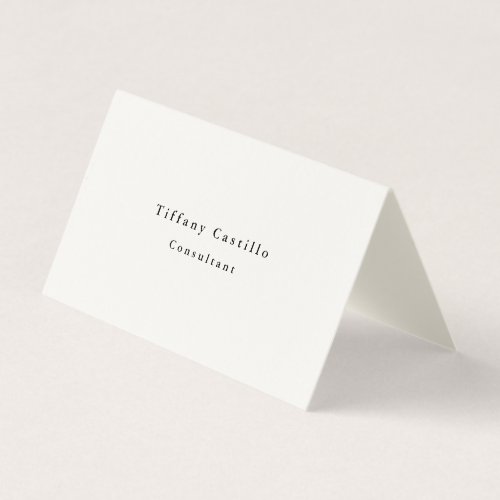 Simple Plain Elegant Minimalist Modern Cream Business Card