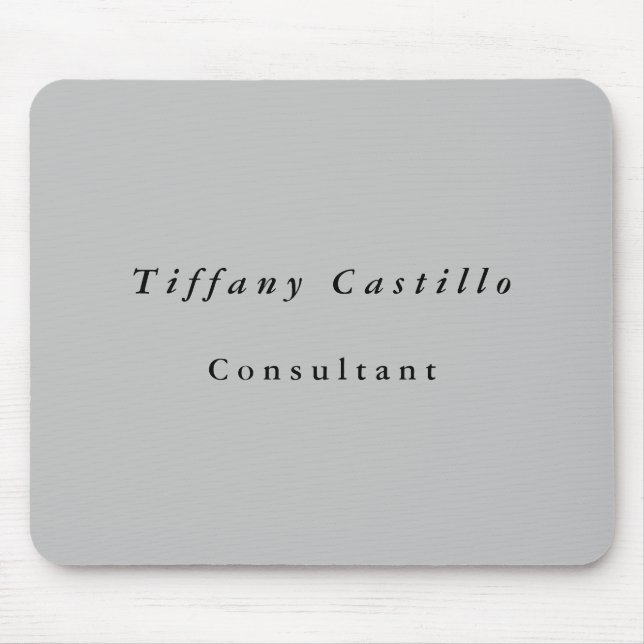 Simple Plain Elegant Minimalist Modern Grey Mouse Pad (Front)