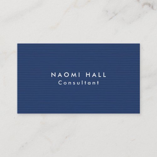 Simple Plain Elegant Modern Blue Minimalist Business Card