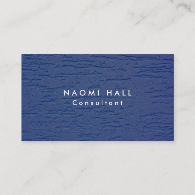 Simple Plain Elegant Modern Blue Wall Minimalist Business Card (Front)
