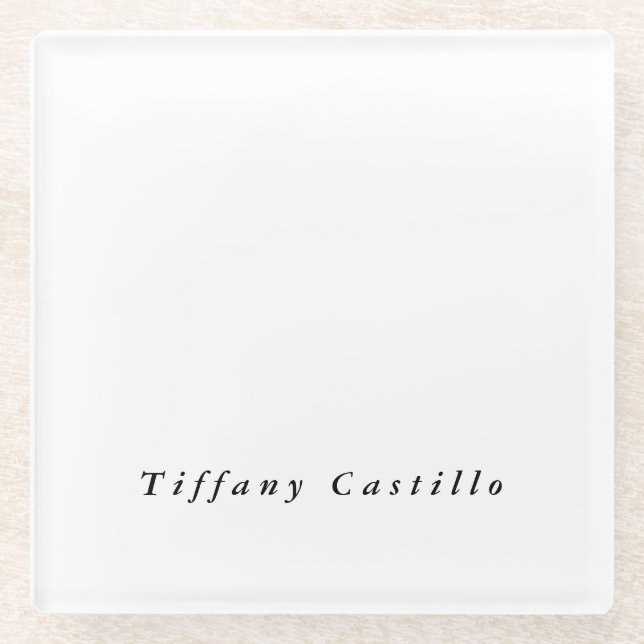Simple Plain Elegant Modern Glass Coaster (Front)