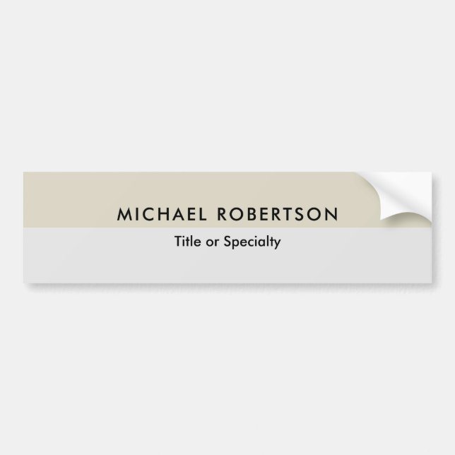 Simple Plain Elegant Modern Minimalist Bumper Sticker (Front)