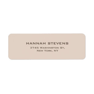 Simple Plain Elegant Modern Woolly Beige Label