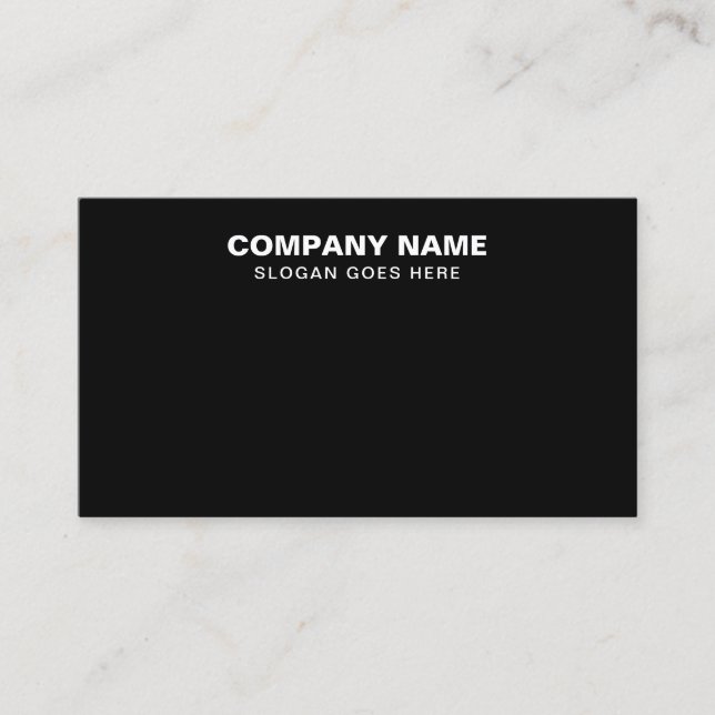 Simple Plain Elegant Professional Modern Black Business Card (Front)