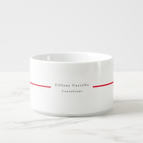 Simple Plain Elegant Red White Minimalist Modern Bowl
