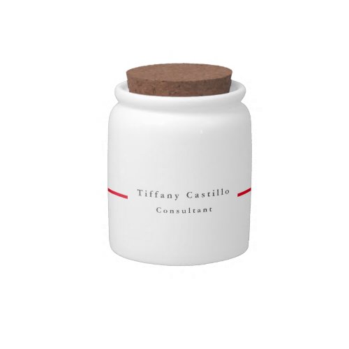 Simple Plain Elegant Red White Minimalist Modern Candy Jar