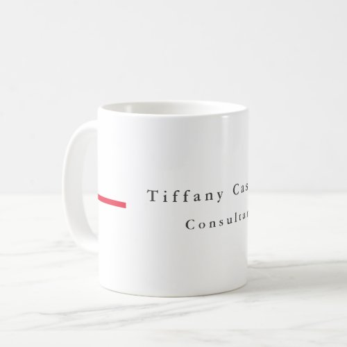 Simple Plain Elegant Red White Minimalist Modern Coffee Mug