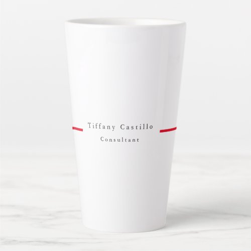 Simple Plain Elegant Red White Minimalist Modern Latte Mug