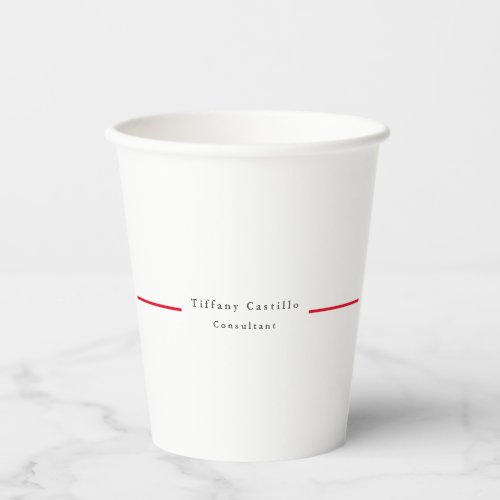Simple Plain Elegant Red White Minimalist Modern Paper Cups