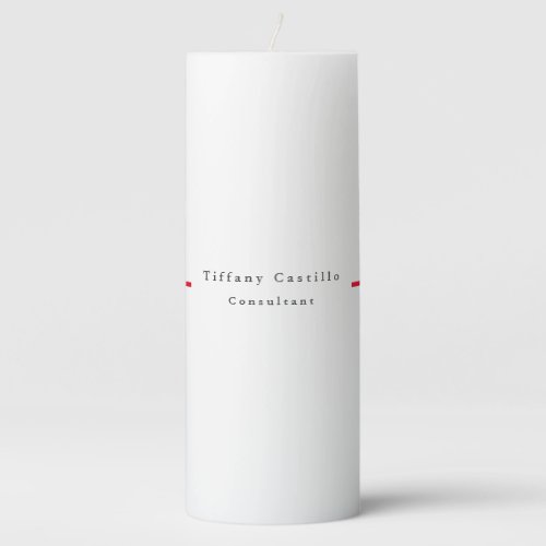 Simple Plain Elegant Red White Minimalist Modern Pillar Candle