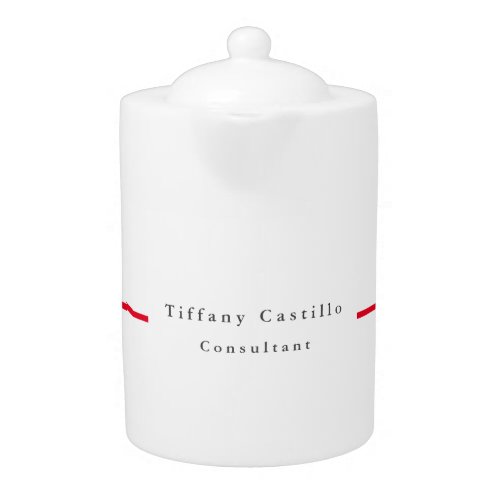 Simple Plain Elegant Red White Minimalist Modern Teapot