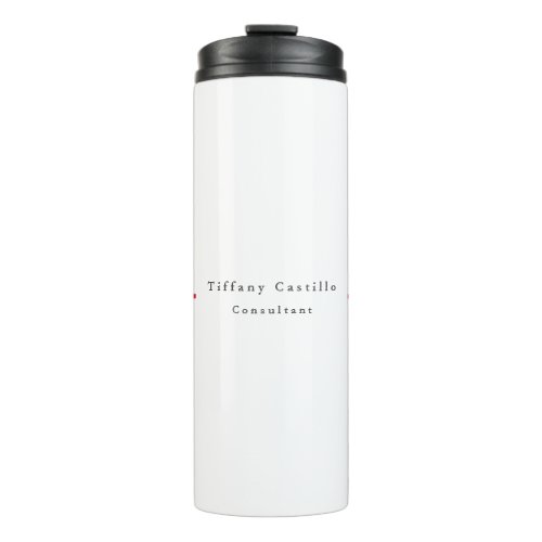 Simple Plain Elegant Red White Minimalist Modern Thermal Tumbler