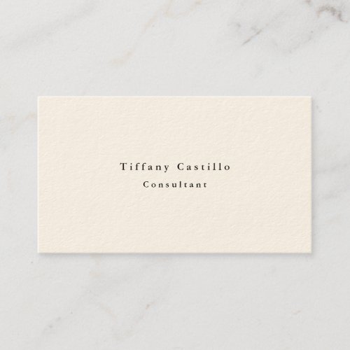 Simple Plain Elegant Signature Cream Modern Business Card