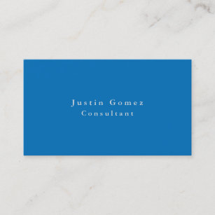 Simple Plain Elegant Spanish Blue Minimalist Business Card