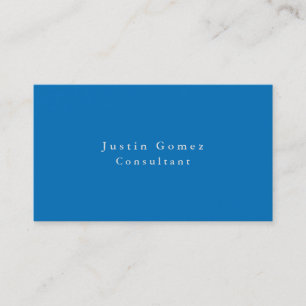 Simple Plain Elegant Spanish Blue Minimalist Business Card