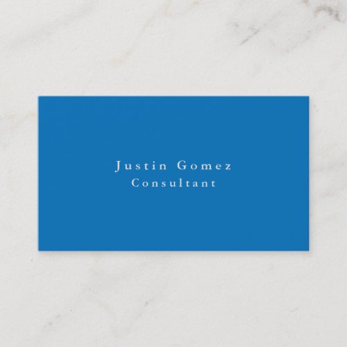 Simple Plain Elegant Spanish Blue Minimalist Business Card