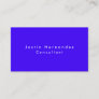 Simple Plain Elegant Ultramarine Blue Minimalist Business Card