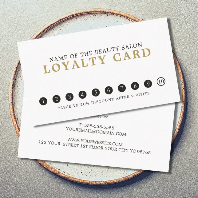 Simple Plain Elegant White Grey Beauty Loyalty Card (Creator Uploaded)
