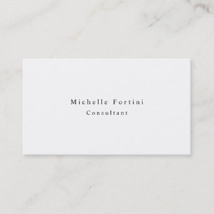 Simple Plain Elegant White Minimalist Modern Business Card