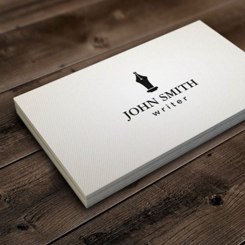 Simple Plain Freelance Writer Minimalist Business Card