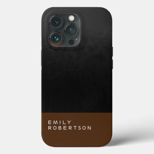 Simple Plain Gray Black Brown Modern Minimalist iPhone 13 Pro Case